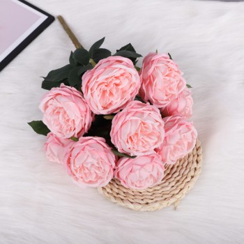 Hoa mẫu đơn vải cành 9 bông